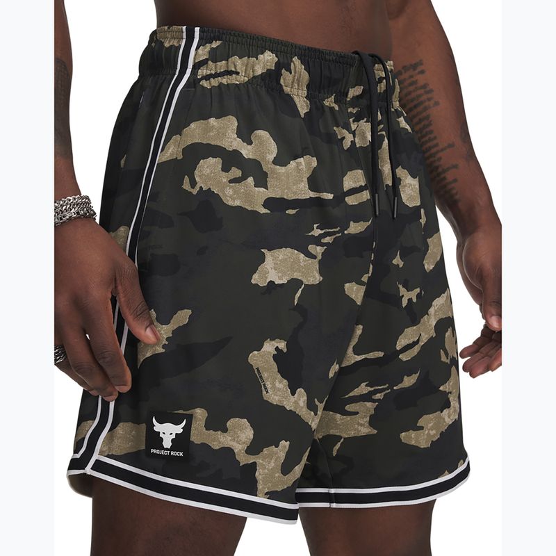 Pantaloncini da uomo Under Armour Project Rock Mesh verde barocco / bianco 4
