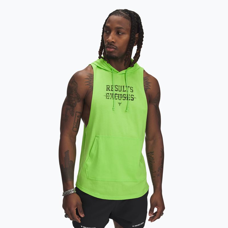 Felpa Under Armour Project Rock Wire SL da uomo verde cyber / nero