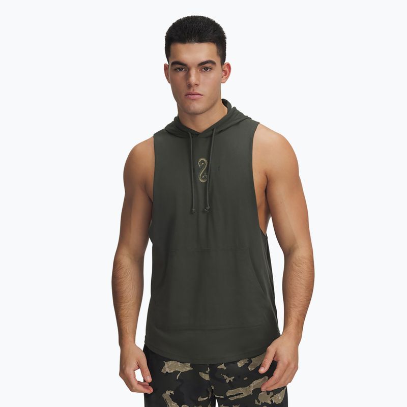Felpa Under Armour Project Rock Snake SL da uomo verde barocco / bayou / bianco