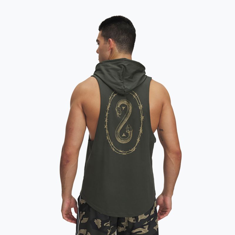 Felpa Under Armour Project Rock Snake SL da uomo verde barocco / bayou / bianco 2