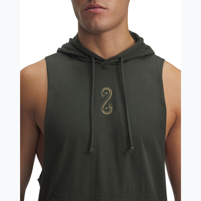 Felpa Under Armour Project Rock Snake SL da uomo verde barocco / bayou / bianco 3