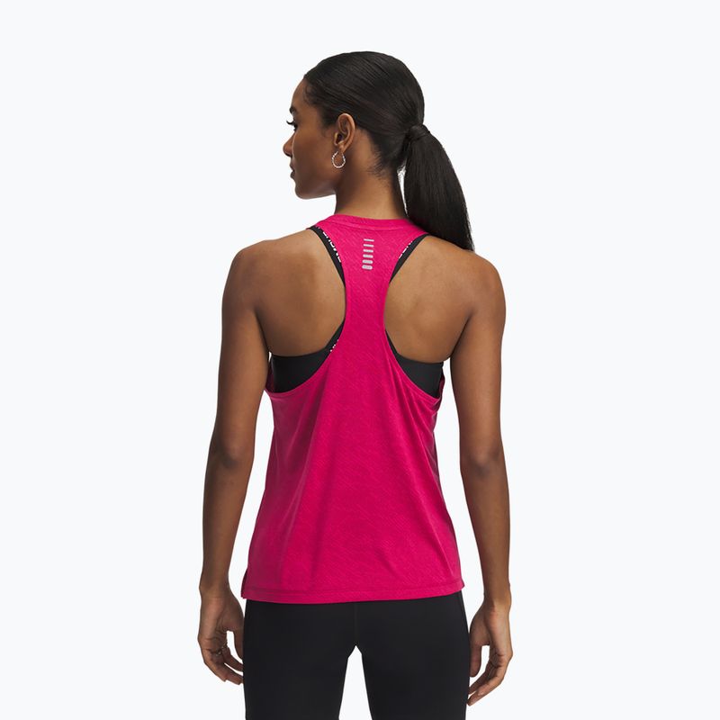 Under Armour Launch Camo Singlet canotta da corsa da donna fucsia sfumato/riflettente 2