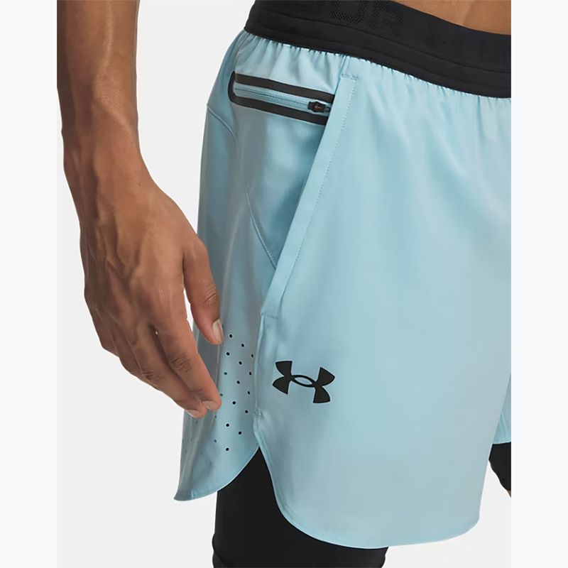 Shorts da uomo Under Armour Peak Woven 2in1 stream/black 4