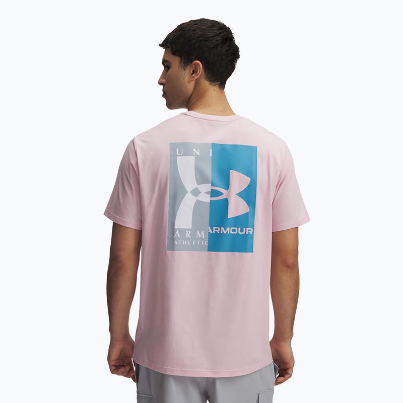 Maglietta Under Armour 60/40S Evol Logo prime uomo rosa/blu scuro/bianco 2