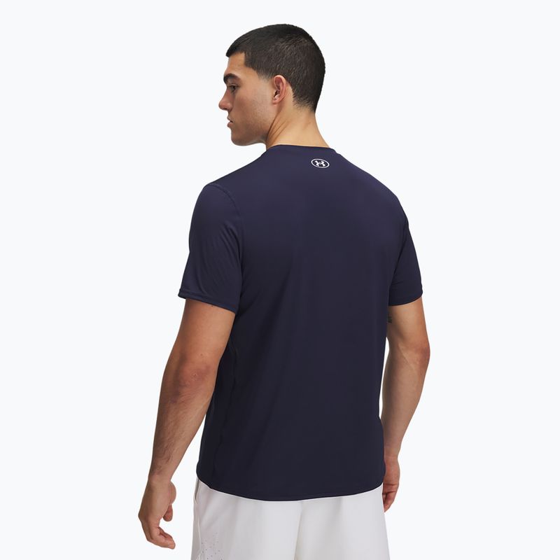 Maglietta da allenamento Under Armour HeatGear Fitted bianca e blu notte da uomo 2