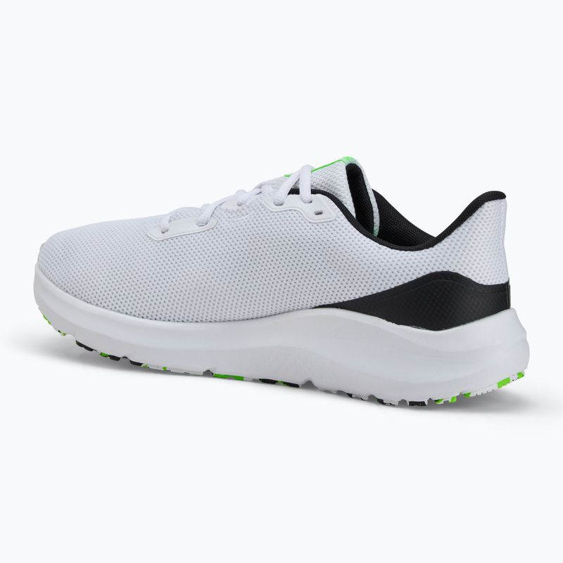 Under Armour Charged Pursuit 4 bianco/nero/verde ipersonico scarpe da corsa da uomo 3
