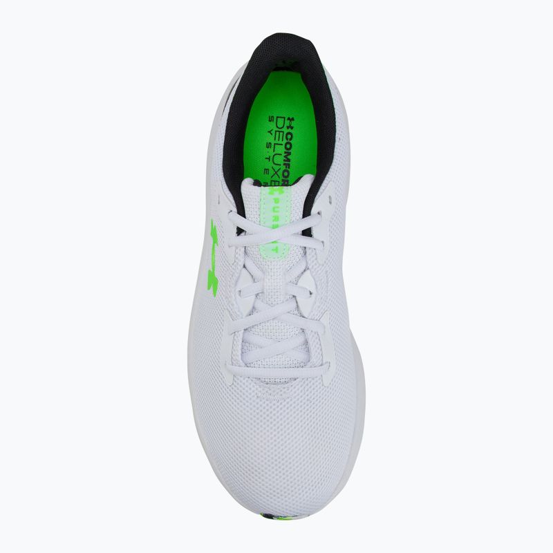 Under Armour Charged Pursuit 4 bianco/nero/verde ipersonico scarpe da corsa da uomo 5