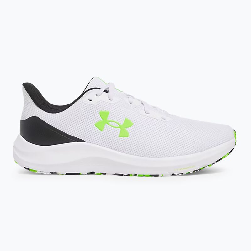 Under Armour Charged Pursuit 4 bianco/nero/verde ipersonico scarpe da corsa da uomo 8