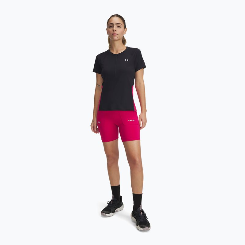 Pantaloncini da donna Under Armour Trail Run Fitted shaded fuchsia/black 6