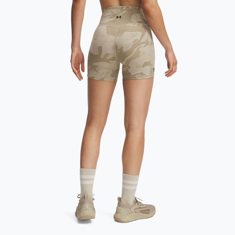 Pantaloncini da allenamento Under Armour Project Rock middy city cachi/nero da donna 3