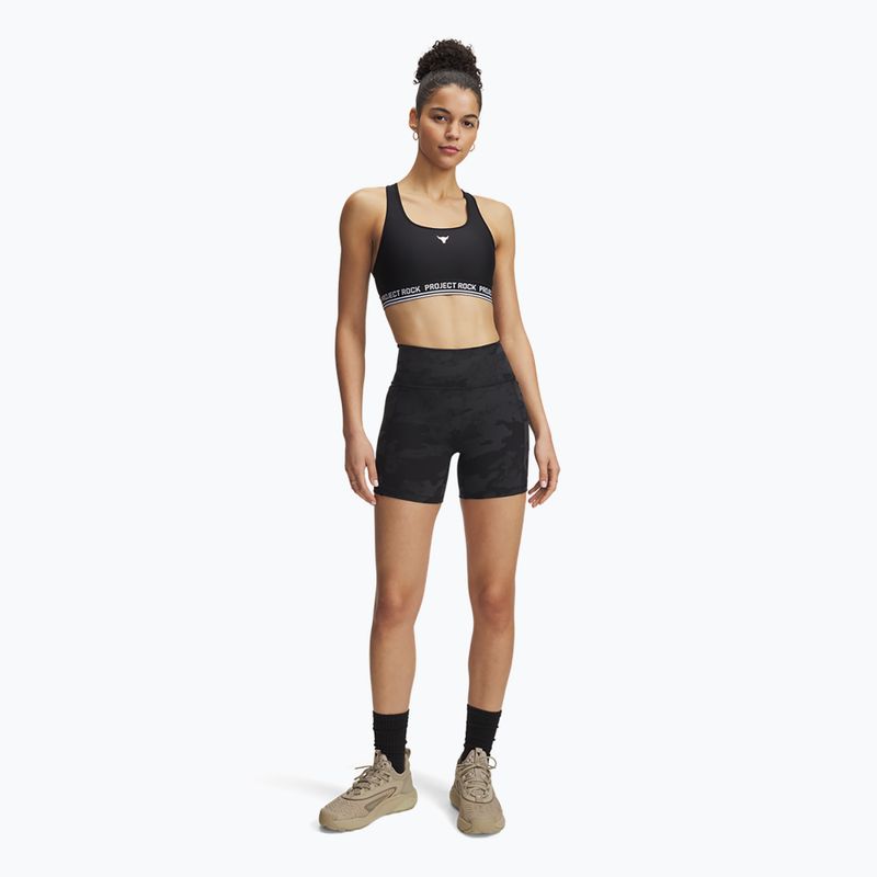 Pantaloncini da allenamento Under Armour Project Rock middy nero/nero da donna 2