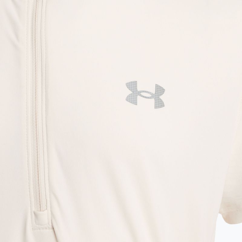 Maglietta da corsa Under Armour Trail Run Zip da uomo in pietra/oro nobile/riflettente 3