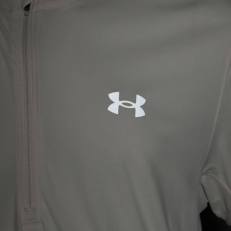 Maglietta da corsa Under Armour Trail Run Zip da uomo in pietra/oro nobile/riflettente 6