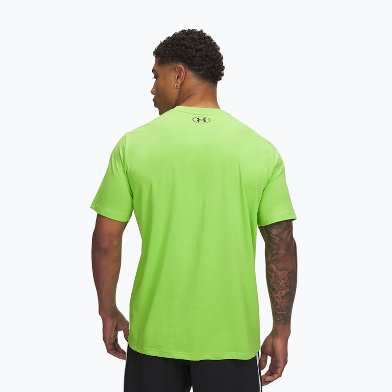 Maglietta da allenamento Under Armour Project Rock Payoff Graphic da uomo verde cyber/nero 2