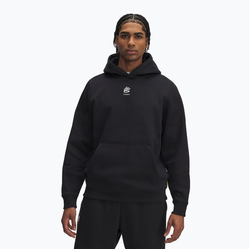 Felpa con cappuccio Under Armour Curry Splash Uomo nero/bianco clay