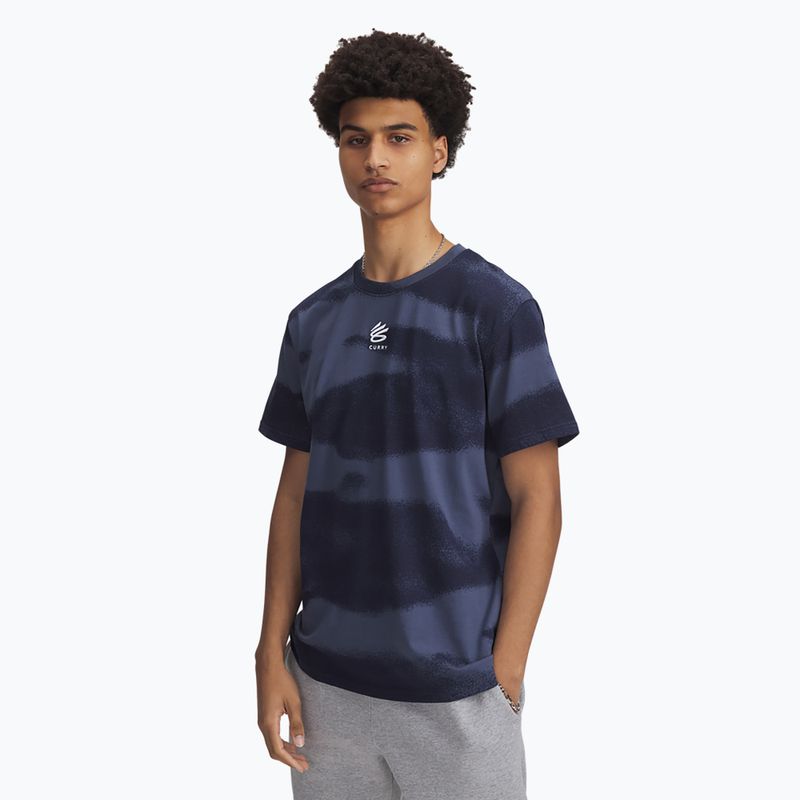 Maglietta Under Armour Curry Hvyweight Logo downpour uomo grigio/bianco