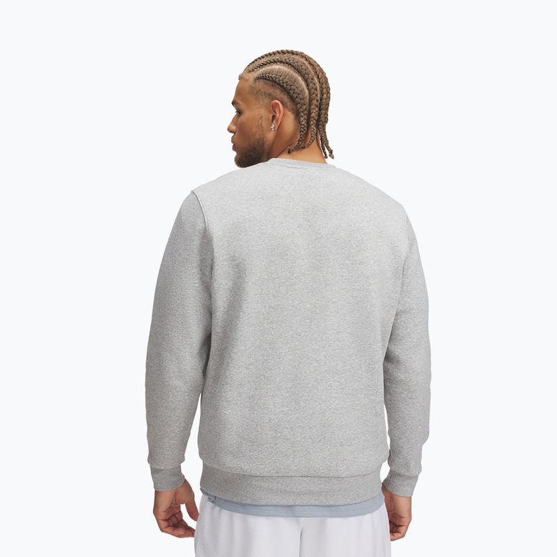 Felpa da uomo Under Armour Essential Fleece Crew mod gray light heather/white 2