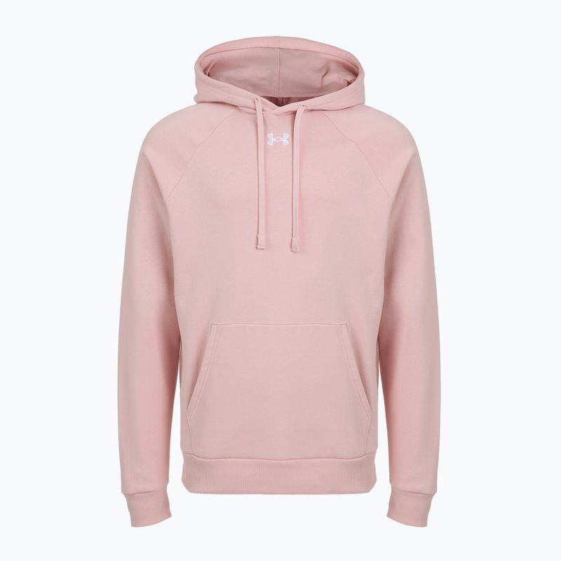 Felpa con cappuccio Under Armour Rival Fleece da uomo, rosa/bianco 3