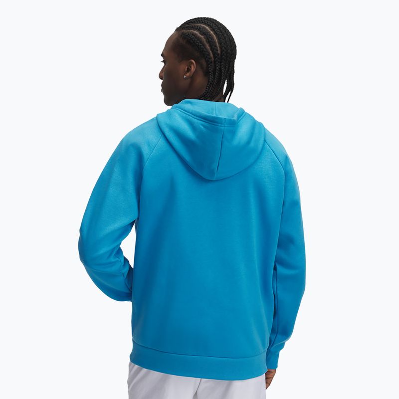 Felpa con cappuccio Under Armour Rival Fleece FZ Uomo blu etere/bianco 2