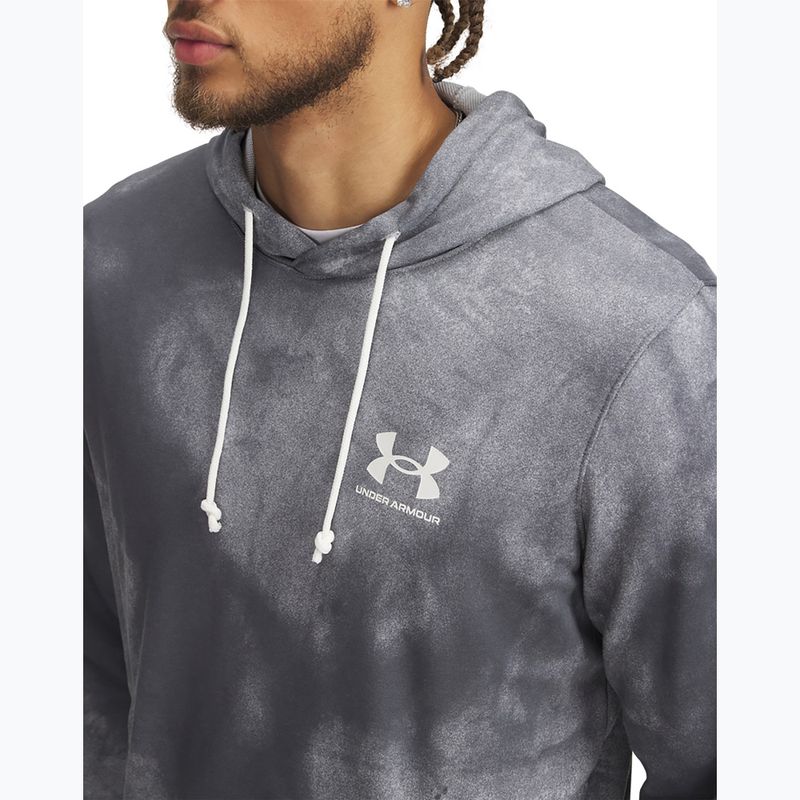 Felpa da uomo Under Armour Rival Terry Printed castlerock/onyx white 3