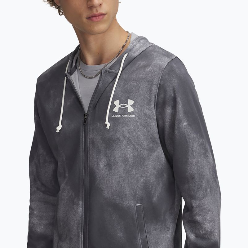 Felpa Under Armour Rival Terry Printed FZ Uomo castlerock/onyx bianco 3