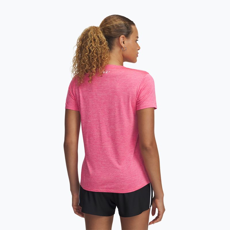 Maglietta da allenamento donna Under Armour Tech V-Twist super pink/white 2