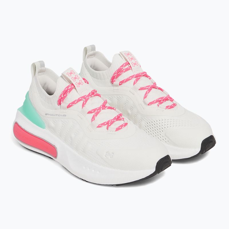 Under Armour Phantom 4 scarpe da donna Bianco quarzo/verde metano/super rosa 3