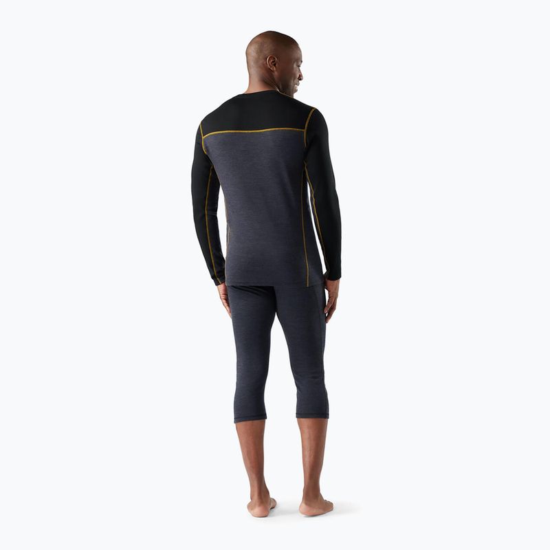 Maglia termica a maniche lunghe da uomo Smartwool Classic Thermal Merino Base Layer Colorblock Crew Boxed charcoal/honey gold 2