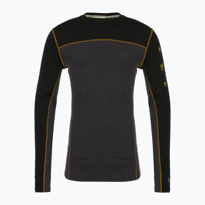 Maglia termica a maniche lunghe da uomo Smartwool Classic Thermal Merino Base Layer Colorblock Crew Boxed charcoal/honey gold 4