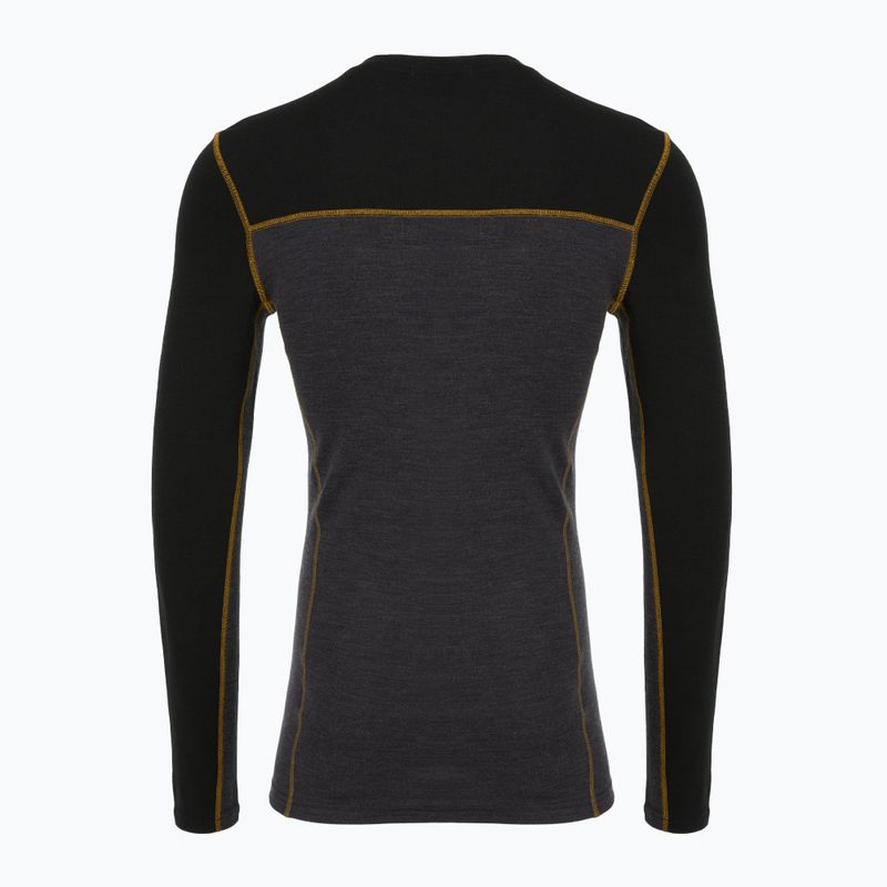 Maglia termica a maniche lunghe da uomo Smartwool Classic Thermal Merino Base Layer Colorblock Crew Boxed charcoal/honey gold 5