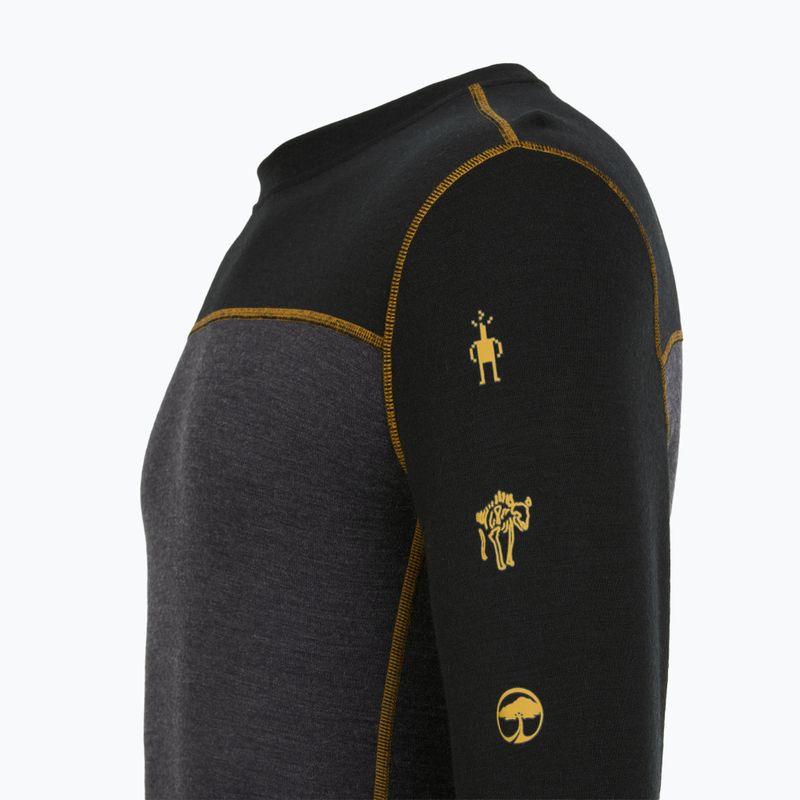Maglia termica a maniche lunghe da uomo Smartwool Classic Thermal Merino Base Layer Colorblock Crew Boxed charcoal/honey gold 6