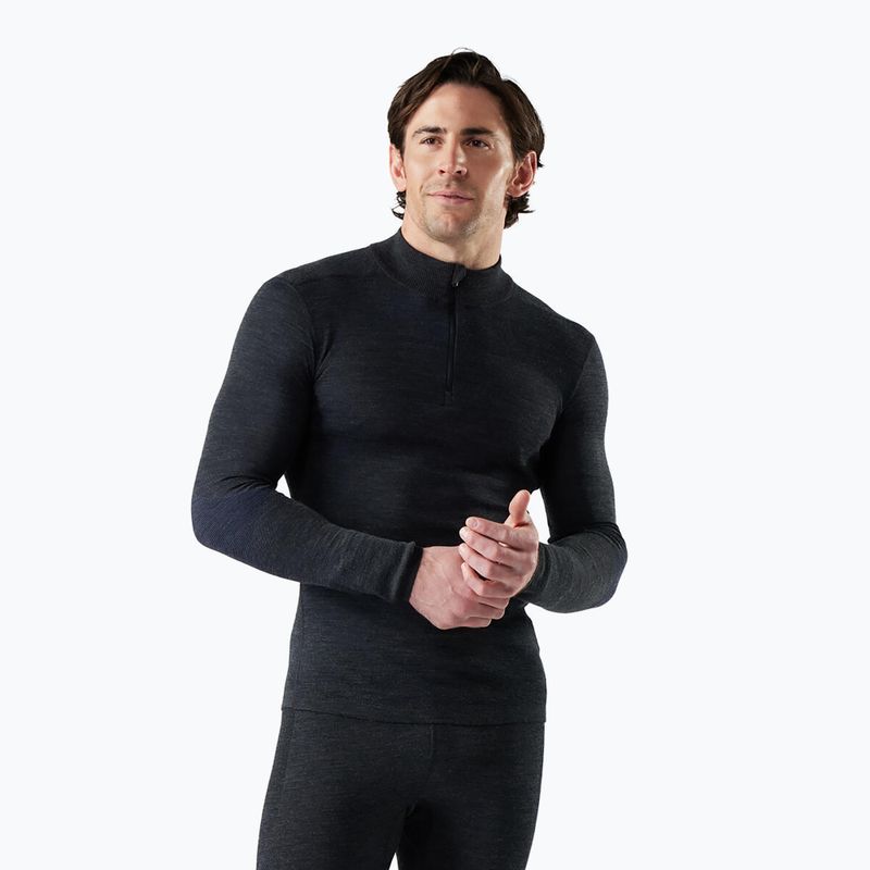 Maglia termica da uomo Smartwool Intraknit Thermal Merino Base Layer 1/4 Zip charcoal/nightfall blue