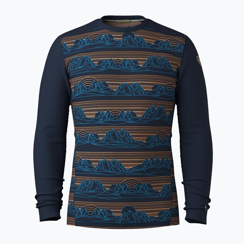 Maglia termica a manica lunga da uomo Smartwool Merino 250 Baselayer Crew Boxed deep navy geo peaks 3