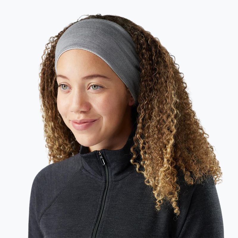 Fascia per la testa Smartwool Thermal Merino Reversible colore grigio chiaro con cambio di tonalità 2
