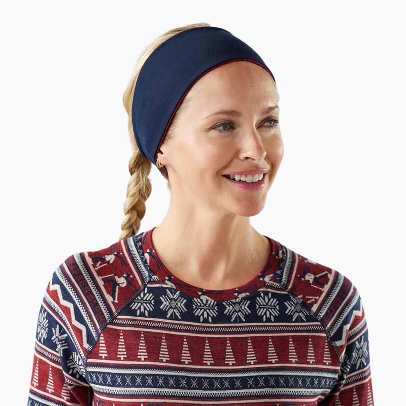 Fascia per la testa Smartwool Thermal Merino Reversible deep navy/currant heather 2