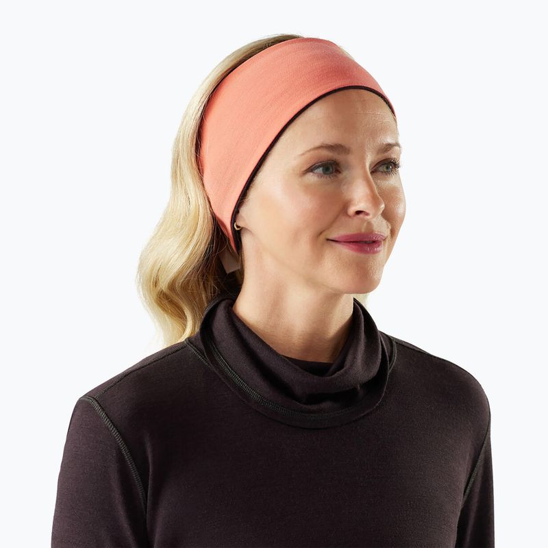 Fascia per la testa Smartwool Thermal Merino Reversible visone/barriera corallina 4