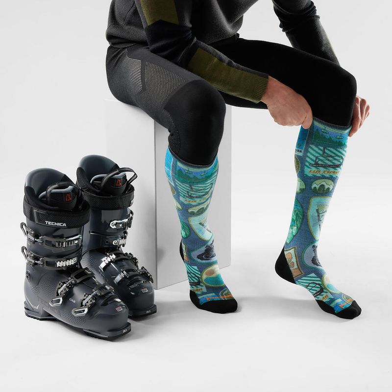 Calze da sci Smartwool Ski Targeted Cushion Explorer Print OTC deep navy 2