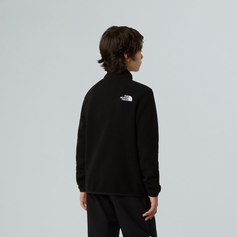 Felpa in pile per bambini The North Face Teen Glacier 1/4 Zip nera 5
