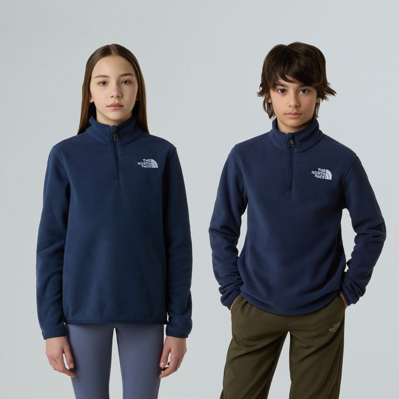 Felpa in pile per bambini The North Face Teen Glacier 1/4 Zip summit navy 3