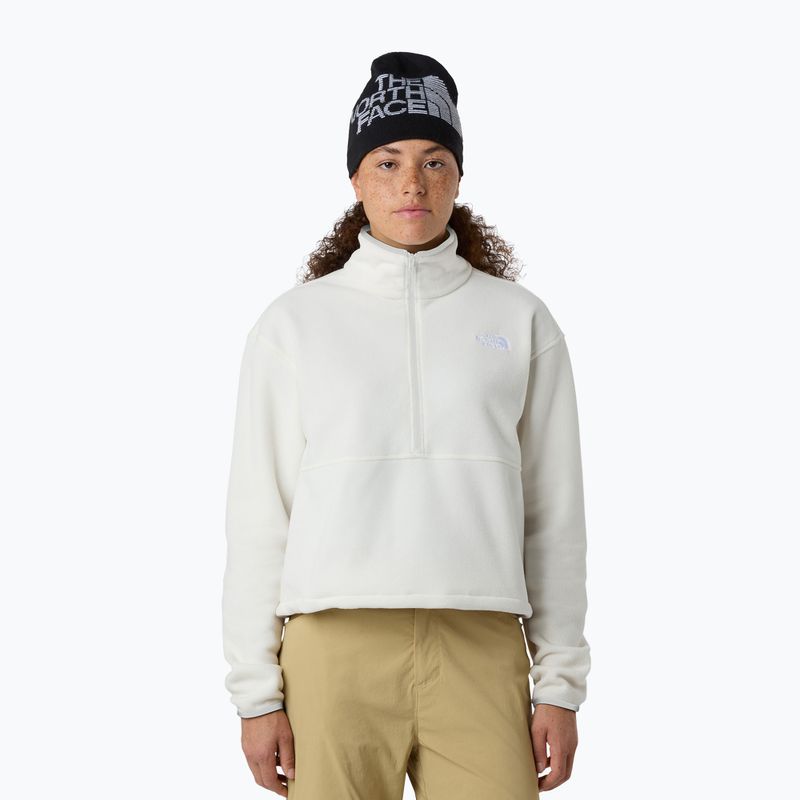 Felpa donna The North Face Glacier Fleece 1/2 Zip Short white dune