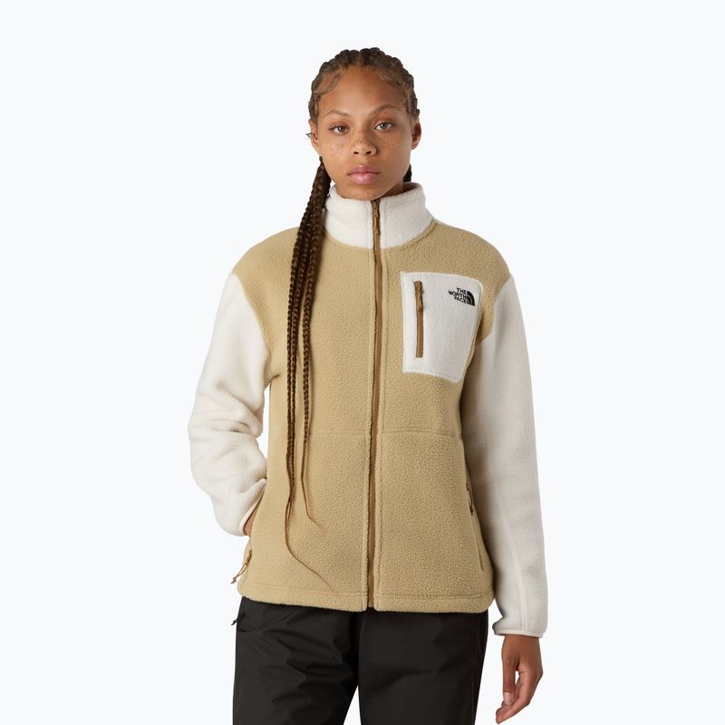 Felpa in pile da donna The North Face Yumiori Full Zip cachi stone/bianco dune 4