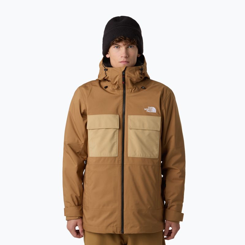 Giacca da snowboard da uomo The North Face Fourbarrel Triclimate utility brown/khaki