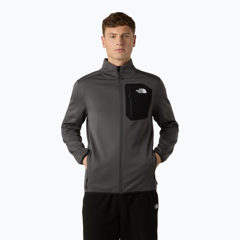 Felpa da uomo The North Face Crest Fz grigio antracite/nero