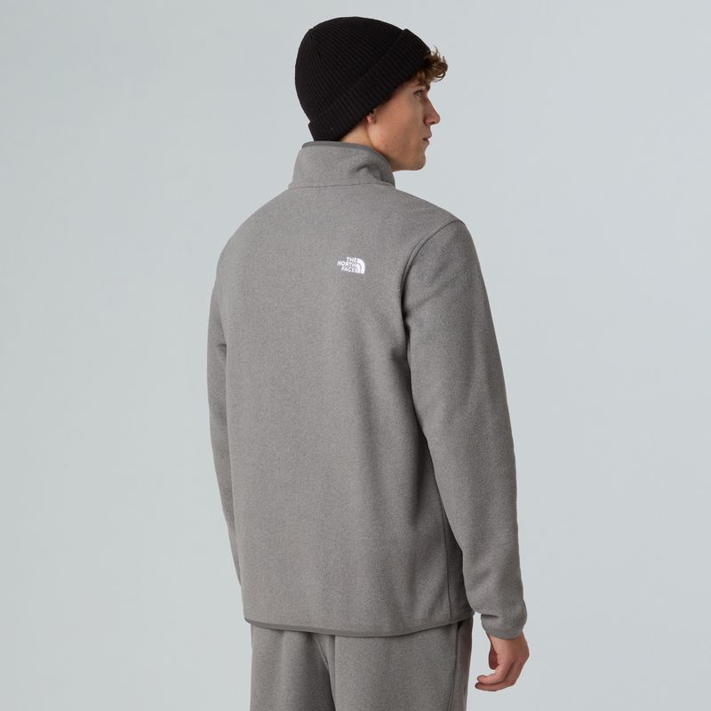 Felpa in pile da uomo The North Face Glacier Fleece 1/4 Zip grigio erica medio 3