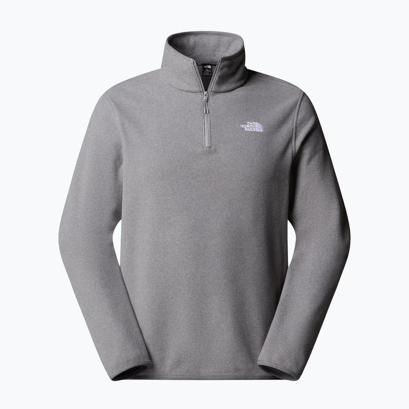 Felpa in pile da uomo The North Face Glacier Fleece 1/4 Zip grigio erica medio 4