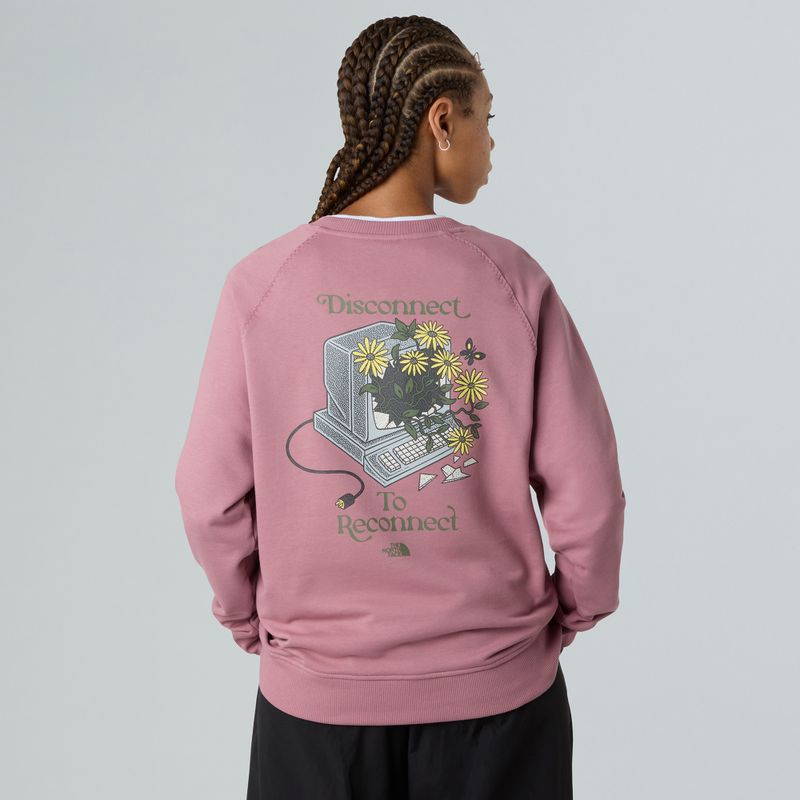 Felpa donna The North Face Connect Relaxed Crew Graphic nostalgia rose 2