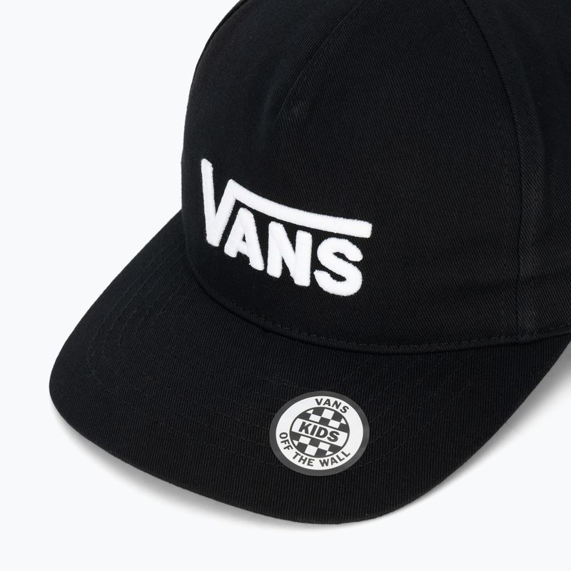 Cappellino con visiera per bambini Vans Drop V Logo Snapback black 3
