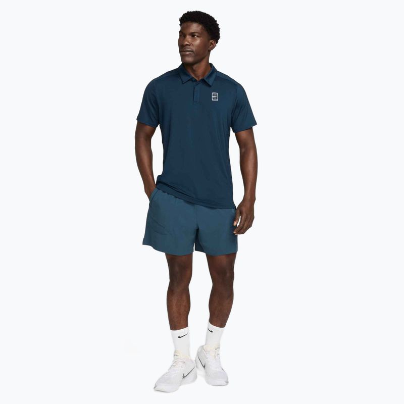 Polo da tennis Nike Court Dri-Fit Advantage Uomo armory navy / bianco / bianco 2