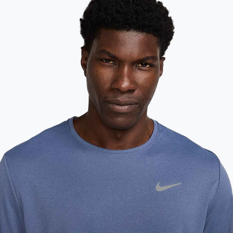 Uomo Nike Miler Dri-Fit UV diffuso blu a maniche lunghe da corsa 4