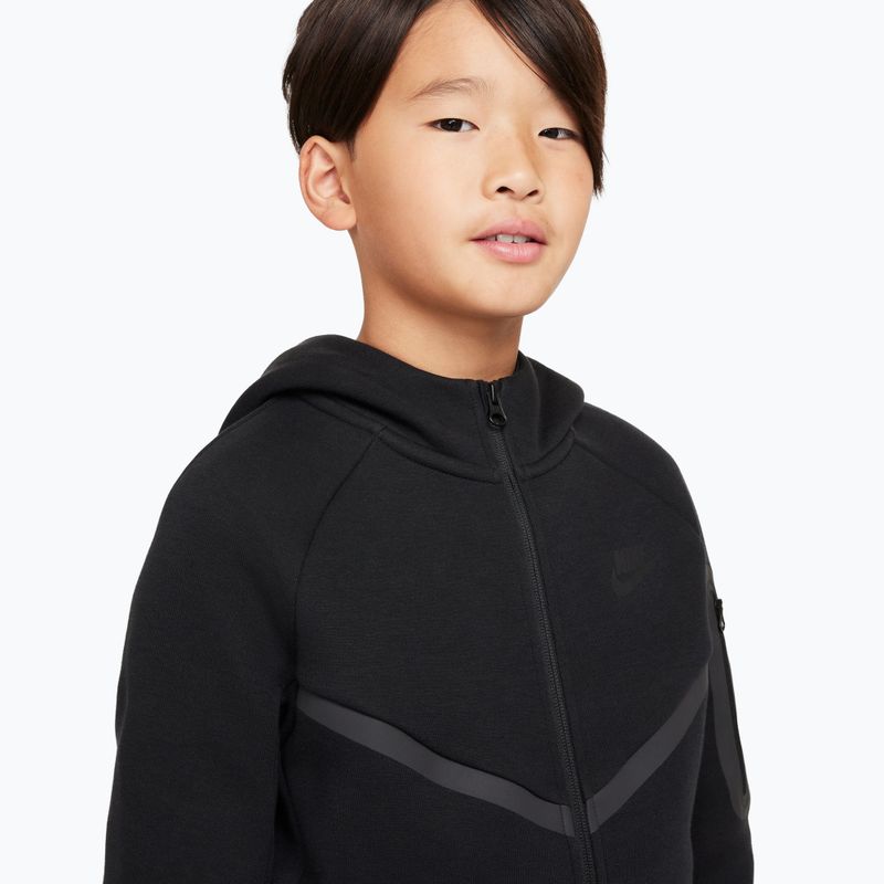 Felpa bambini Nike Sportswear Tech Fleece Full Zip black/black/black 4